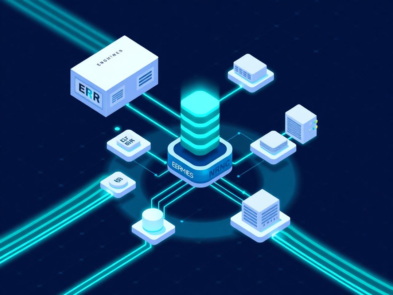 Fragmented enterprise systems — ERP, MES, inventory, databases — unified into a single orchestration hub